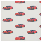 Rode C6 Corvette Hand getrokken schets stof (Swatch)