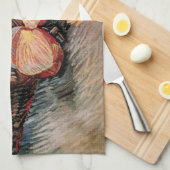 Rode Cabbages en uien door Vincent van Gogh Theedoek (Quarter Fold)