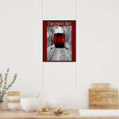 Rode cabine, Victoriaans stoomtrein Poster (Keuken)