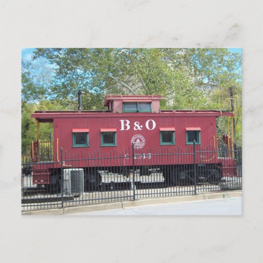 Rode Caboose.  Ellicott City, MD Briefkaart (Voorkant)