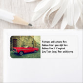 Rode Cabriolet Collector Auto Binnenstad Etiket (Insitu)