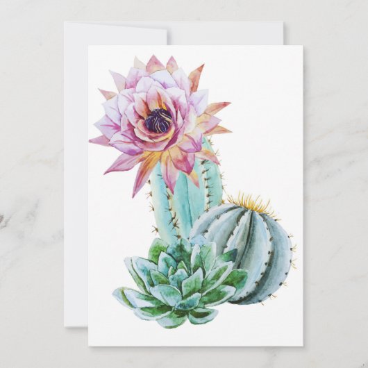 Rode Cactus Bloem Save The Date (Voorkant)