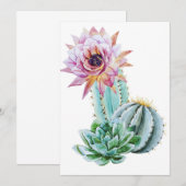 Rode Cactus Bloem Save The Date (Voorkant / Achterkant)