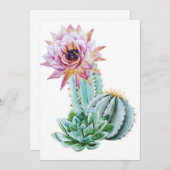 Rode cactus save the date (Voorkant / Achterkant)