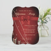 Rode Cadeaus, Bow Company kerst Party Kaart (Staand voorkant)