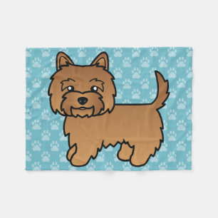 Rode Cairn Terrier Cartoon Hondenontwerp Fleece Deken