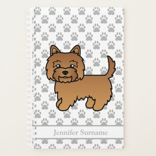 Rode Cairn Terrier Hond Met Poten & Aangepaste Naa Planner (Voorkant)