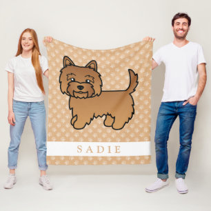 Rode Cairn Terrier Hondenillustratie & Aangepaste Fleece Deken