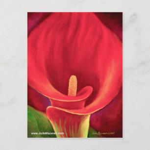 Rode Cala Lily Tropische Vloerkunst - Multi Briefkaart