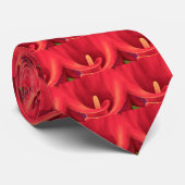 Rode Cala Lily Tropische Vloerkunst - Multi Stropdas (Opgerold)