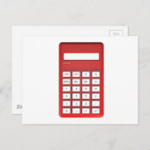 Rode calculator briefkaart (Voorkant / Achterkant)