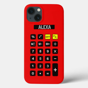 Rode calculator met toetsenblok iPhone 13 hoesje