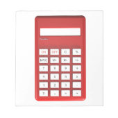 Rode calculator notitieblok (Voorkant)