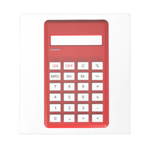 Rode calculator notitieblok