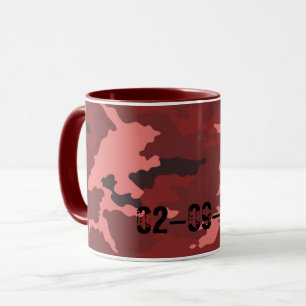 Rode Camo Patroon Roze Maroon Camouflage Mok