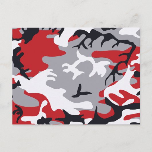 Rode Camouflage Briefkaart (Voorkant)