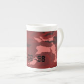 Rode camouflage porselein kop (Voorkant rechts)