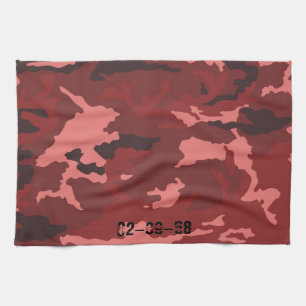 Rode camouflage theedoek
