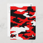 Rode camouflagepatronen briefkaart (Voorkant / Achterkant)