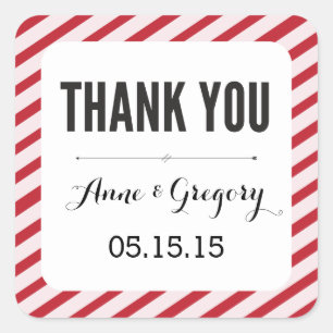 Rode carnaval strepen dank u voor Stickers