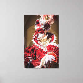 Rode carnavalsmasker in Venetië, Italië Canvas Afdruk