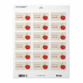 Rode Cartoon Apple en geel potlood & aangepaste na Etiket (Full Sheet)
