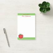 Rode Cartoon Apple met aangepaste naam Post-it® Notes (Kantoor)
