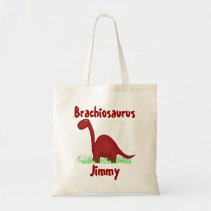 Rode Cartoon Dinosaur Canvas tas