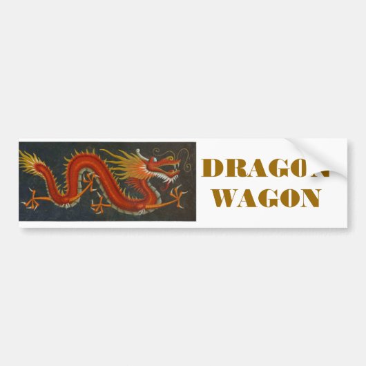 RODE CARTOON DRAGON BUMPERSTICKER (Voorkant)