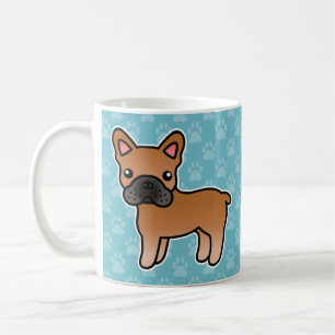 Rode Cartoon Franse Bulldog Koffiemok