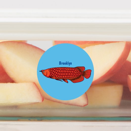 Rode cartoon in Arowana Labels (Aangebracht)