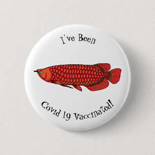Rode cartoon in Arowana Ronde Button 5,7 Cm