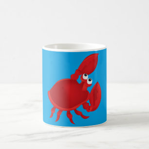 Rode cartoon krab koffiemok