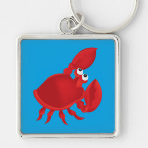 Rode cartoon krab sleutelhanger