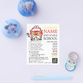 Rode Cartoon, Rijschool, Instructeur Advert Flyer (Enkel)