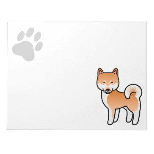 Rode Cartoon Shiba Inu Notitieblok