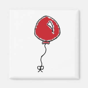 Rode Cartoon van de de partijdecoratie van de Ball Magneet
