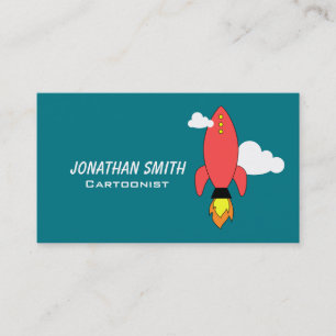 Rode cartoon visitekaartje