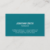 Rode cartoon visitekaartje (Achterkant)