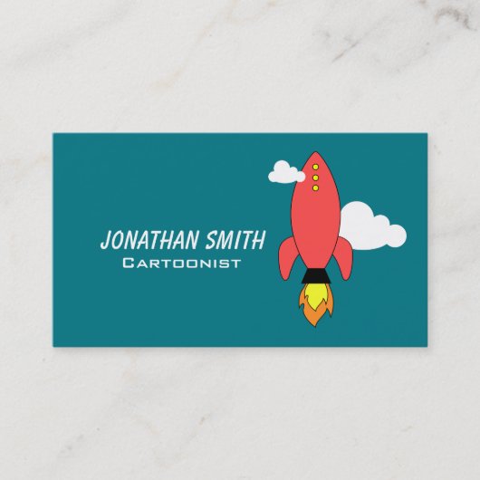 Rode cartoon visitekaartje (Voorkant)