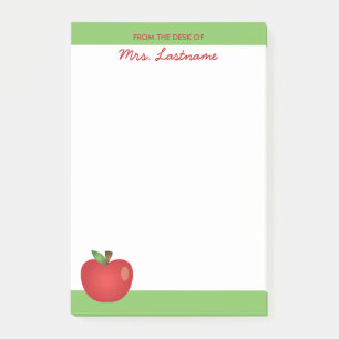 Rode Cartoonappel Met Aangepaste Naam Post-it® Notes