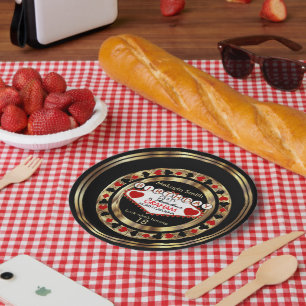 Rode Casino Poker Chip Verjaardagsfeestje Papieren Bordje