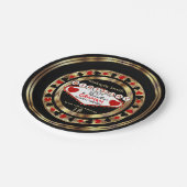 Rode Casino Poker Chip Verjaardagsfeestje Papieren Bordje (Gekanteld)