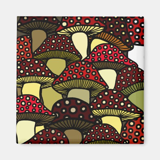 Rode champignons magneet (Voorkant)