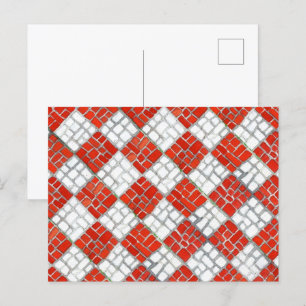 RODE CHECK MOZAÏEK BRIEFKAART