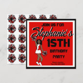 Rode Cheer #1 Uitnodiging (Voorkant / Achterkant)