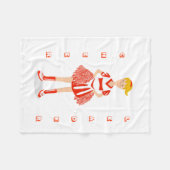 Rode Cheerleader Fleece Deken (Voorkant (Horizontaal))