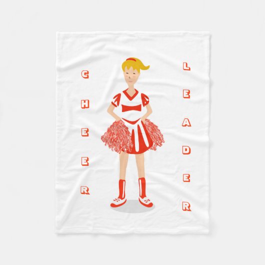 Rode Cheerleader Fleece Deken (Voorkant)