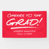 Rode Cheers voor het Afstudeerder Gepersonaliseerd Spandoek (Horizontaal)