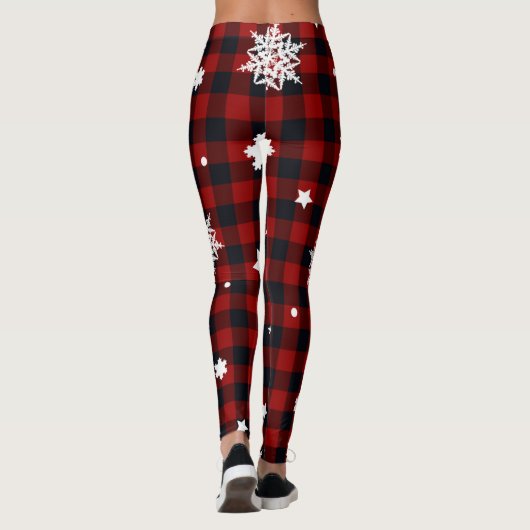 Rode cheque kerst leggings (Achterkant)